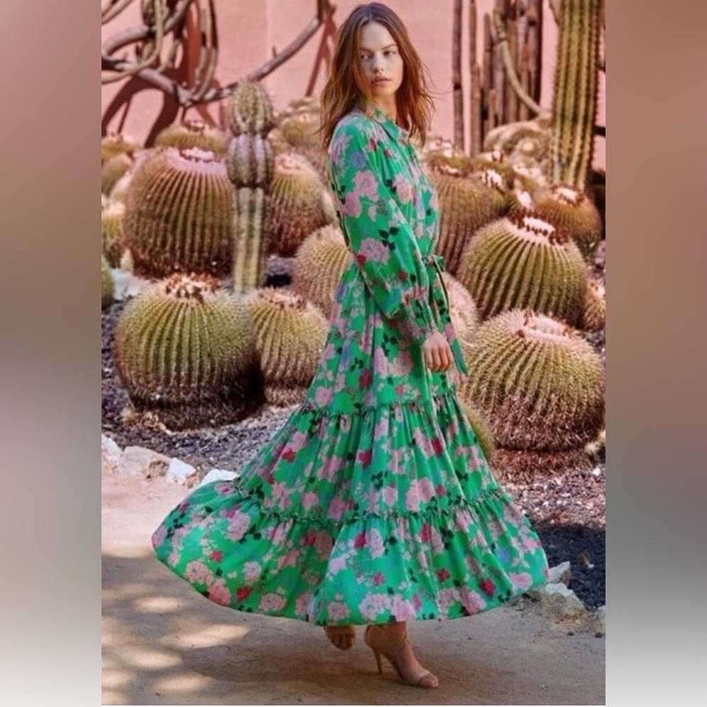 NWT MISA Los Angeles Esmee Long Midi Dress in Peony Floral Size Small